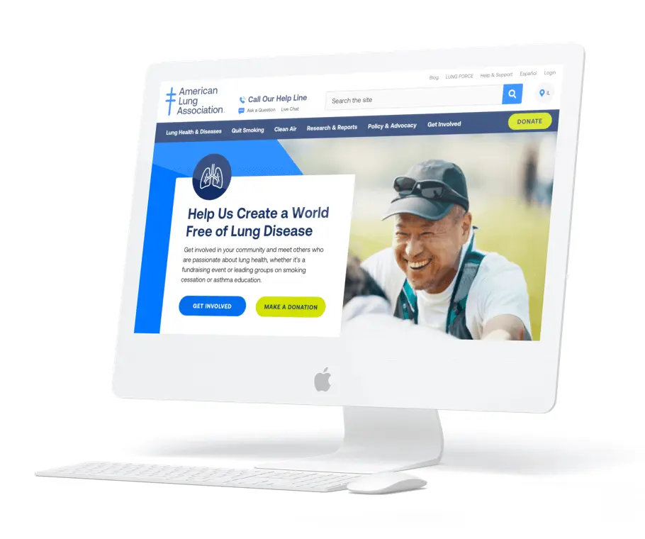American Lung Association website rendered on an iMac desktop computer