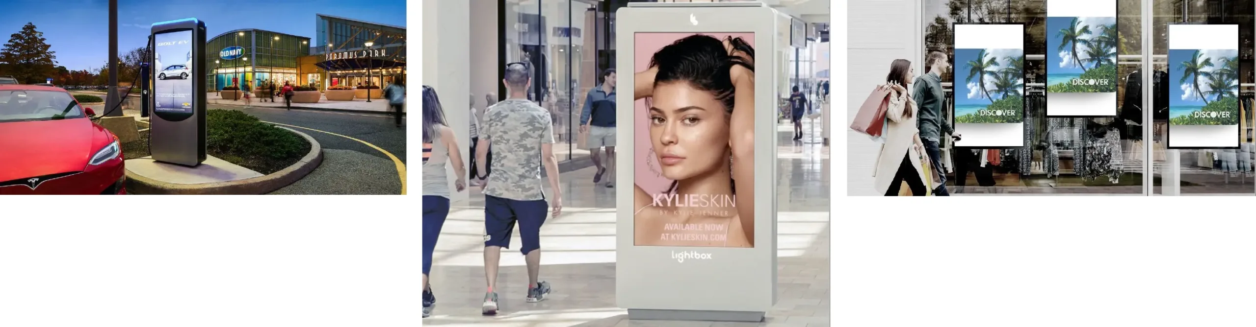 multiple images representing digital advertising screens