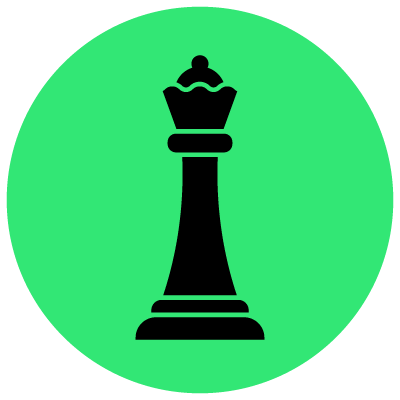 Chess piece icon on a green background