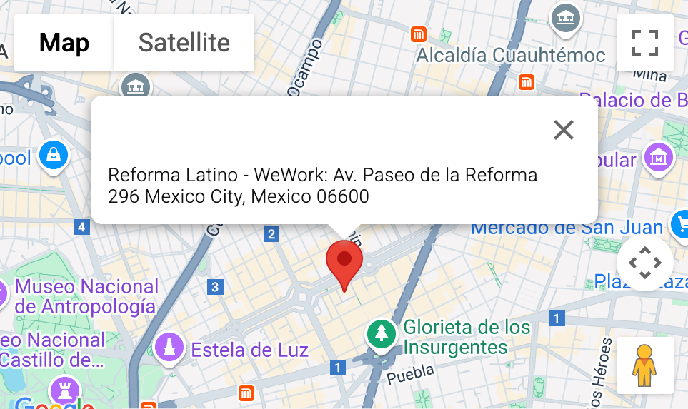 Map showing marker of Rise - Mexico location