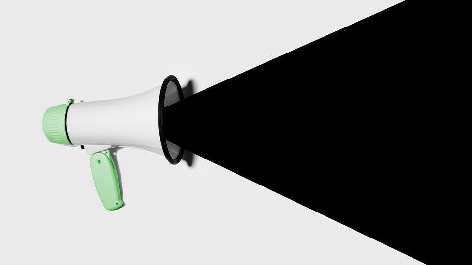 Megaphone projecting shape of sound